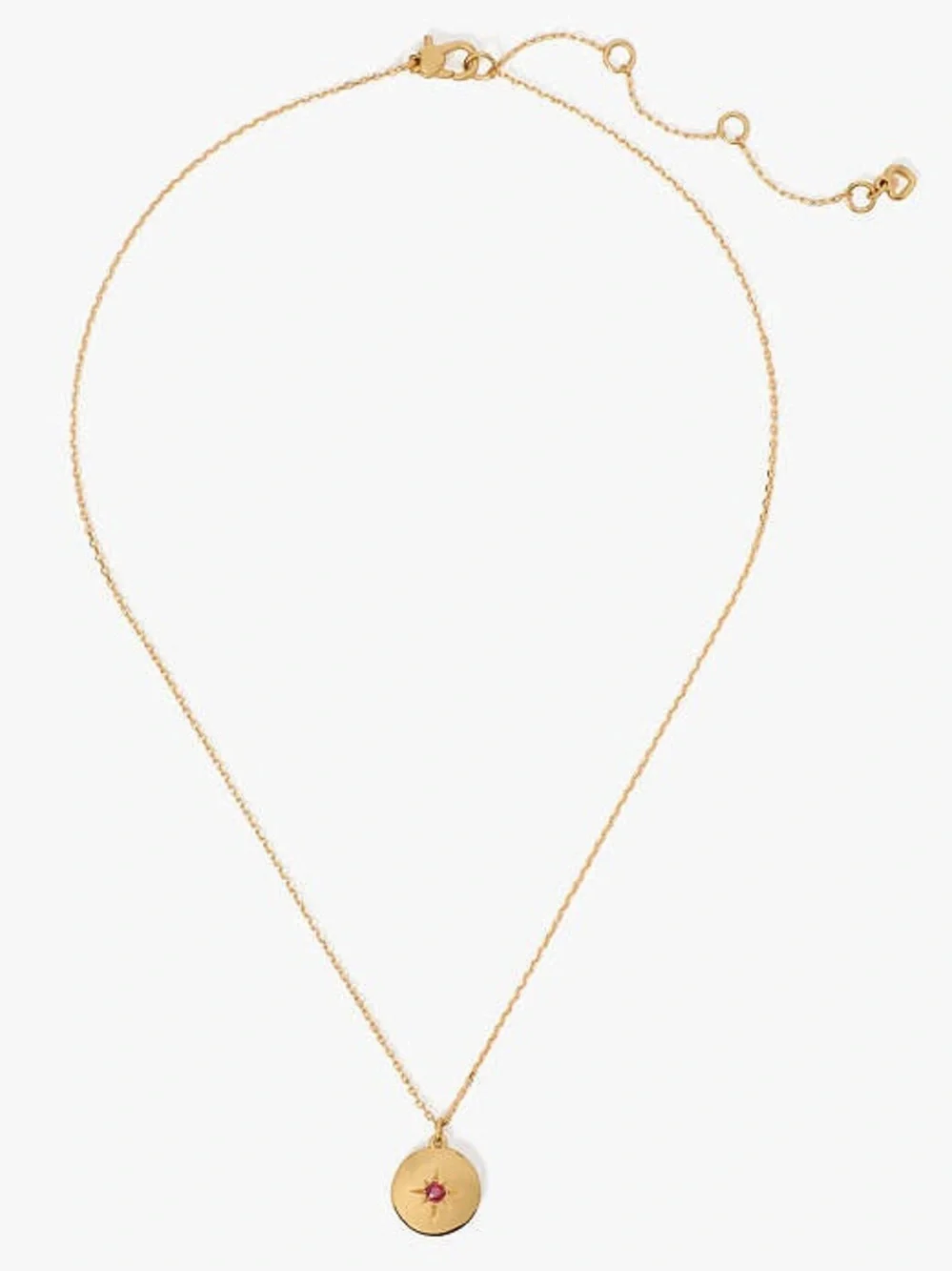 NWT $ kate spade The Color Spark Collection Red Strength Medallion Necklace